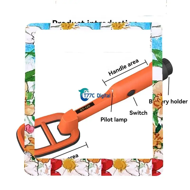 24-Hour Delivery GT120 Handheld Diving Metal Detector Pinpointer Pointer Probe Waterproof Metal Pinpointing 4.2Inch Search Coil