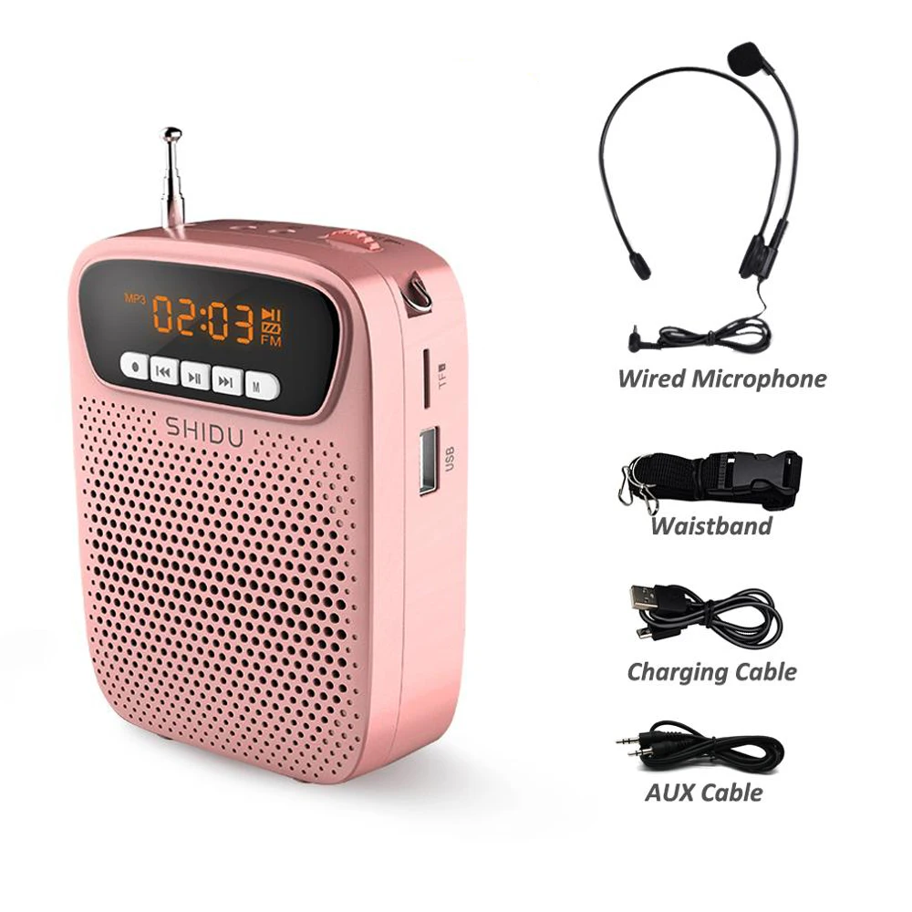 مكبر صوت محمول من SHIDU قابل لإعادة الشحن يعمل بال...