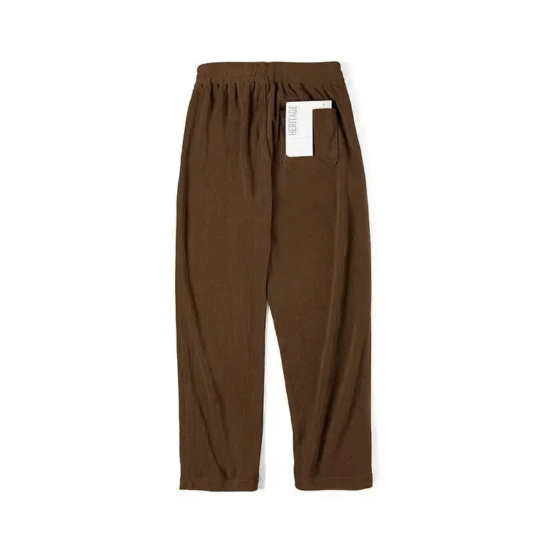 

Maden Men's Chenille Fabric Pants Iron-free Drape Straight Long Pants Autumn Casual Trousers Oversized Sweatpants Tracksuits
