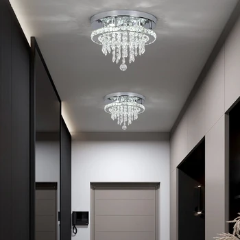 Crystal Flush Mount Ceiling Light Fixtures LED Round Square Chandelier Light Fixture Ceiling Lamp for Kitchen Hallway Foyer 4