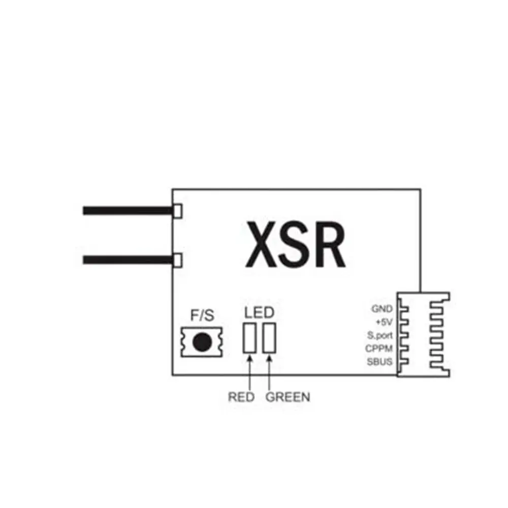 Connecteurs et broches du récepteur FrSky XSR 2.4GHz 16CH ACCST S-Bus PPM pour émetteur RC