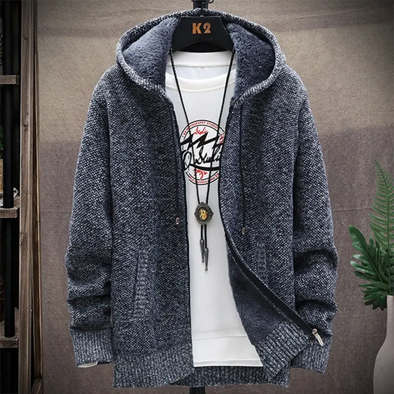 Men's Cardigan Jacket Men's Hooded Cardigan Men's Sweater Hooded