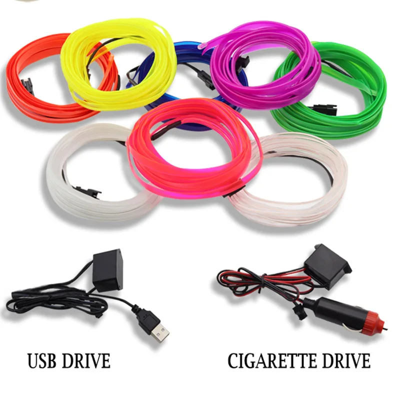 LED Car Lights LED Car Decorative Lights LED Car Decoration Lamp Car Ambient Lights LED Atmosphere Lamp LED Atmosphere Lighting LED Interior Lights Car Interior Lighting Decorative Led Lights EL Wiring Neon Strip USB Party Lamp