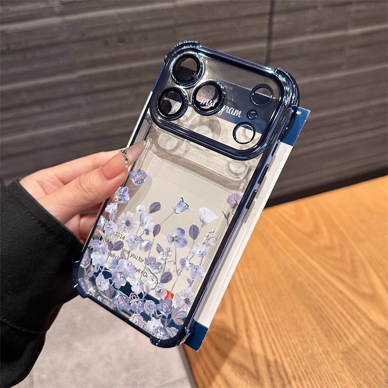 Purple Flower Heart Protective Phone Case