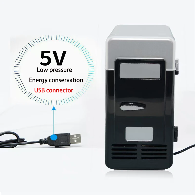 5V Car USB Mini Car Refrigerator Portable Mini USB Dual Use Household Refrigerator Beverage Cooler And Warmer Fridge