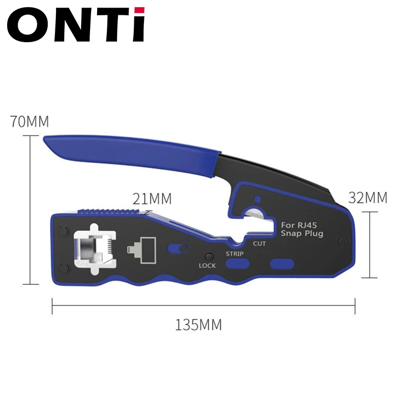 Onti Conector do Cabo Ethernet Passagem Através Crimp Substituição da Lâmina Rj45 Crimper Tool Cat7 6a 5e - Imagem 6