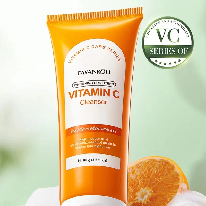 100g Vitamin C Facial Cleanser Face Wash Foam Cleanser Deep Cleansing Moisturizing Brightening Hydrating Skin Care Products 4