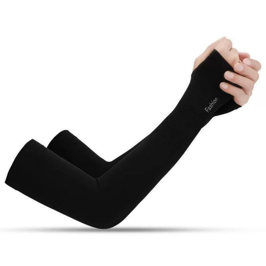 Summer Finger Sleeve Ice Cool Wearing High Elastic Elbow Spring Outdoor Riding Fingerless Fishing Ice Silk Sleeve 1 Pair finger sleeves,elbow protection sleeve