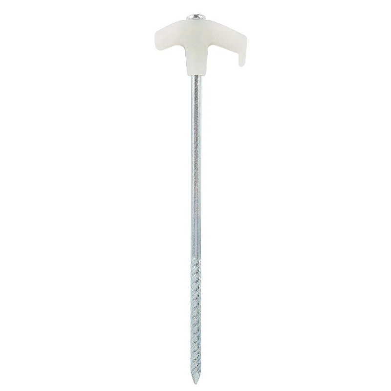 

Outdoor Fluorescent Screw Tent Pegs High Strength Camping Awning Canopy Tent Stakes Steel Ground Nails