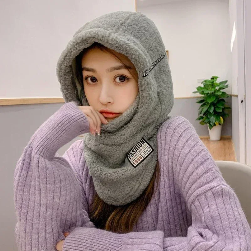 Winter Keep Warm Headgear Hat Female Skiing Face Neck Protection Mask Beanies Cycle Windproof Cold Proof  Skullcap Skullies 2
