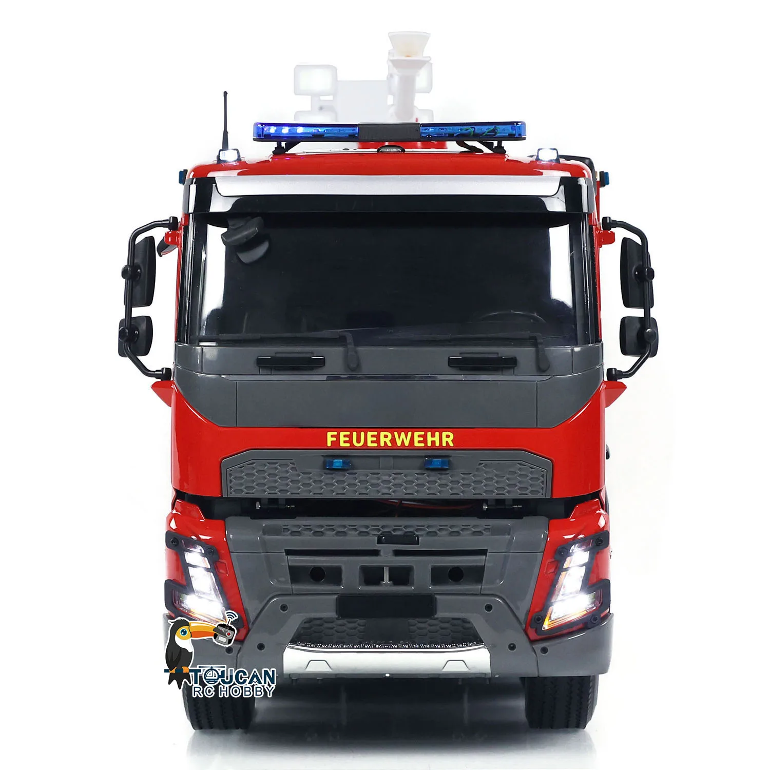 Toys 1/14 Remote Control Fire Truck 8x4 RC Fire Fighting Painted Finished Vehicles Model Lights Sounds Cars for Boys TH23749 4