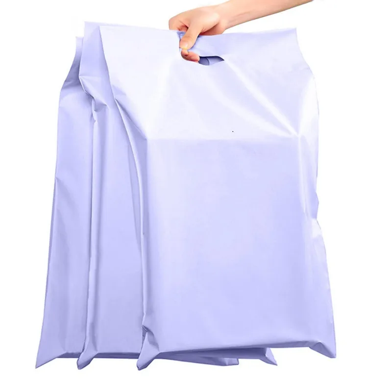 

50~100PCS Frosted PE Portable Mailing Handle Bag Poly Mailer T-shirt Skirt Pant Towel Bra Xmas Gifts Shipping Express Pouches