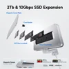 PULWTOP USB C Hub with NVMe SATA SSD Enclosure for iMac 24 inch M1/M3/M4,  iMac Hub with USB A/C 10Gbps, USB A 2.0, SD/TF 4