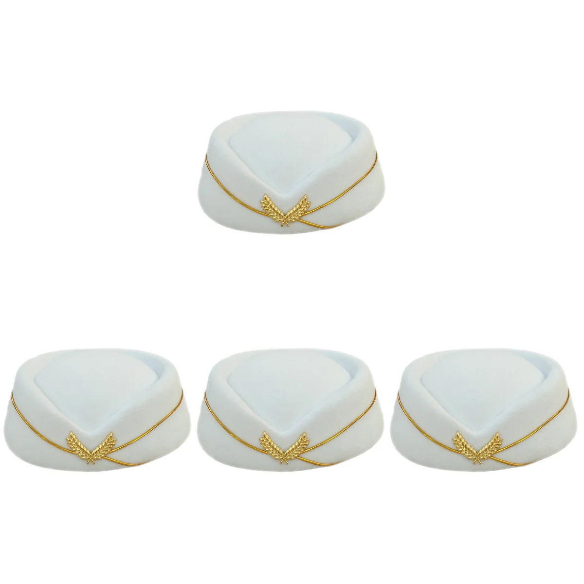 

4 Pack Mens Fleece Hat Flight Attendant Decorative Performance Cosplay Accessories Miss
