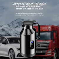 Nouvelle bouilloire électrique de voiture 1500ML 12V 24V à ébullition rapide en acier inoxydable 304 pour voyage et camping, bouteille d'eau chaude, bouilloire à eau chaude 3