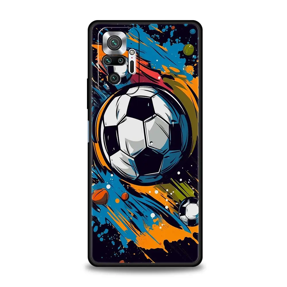 Football Passion Soccer Ball Design Phone Case - Sleek Black Cover
