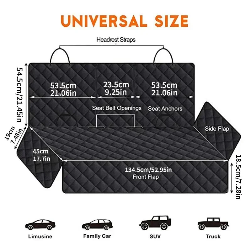 Car rear pet seat cushion, and dog seat cushion, waterproof and dirt proof, universal cushion cover accessories