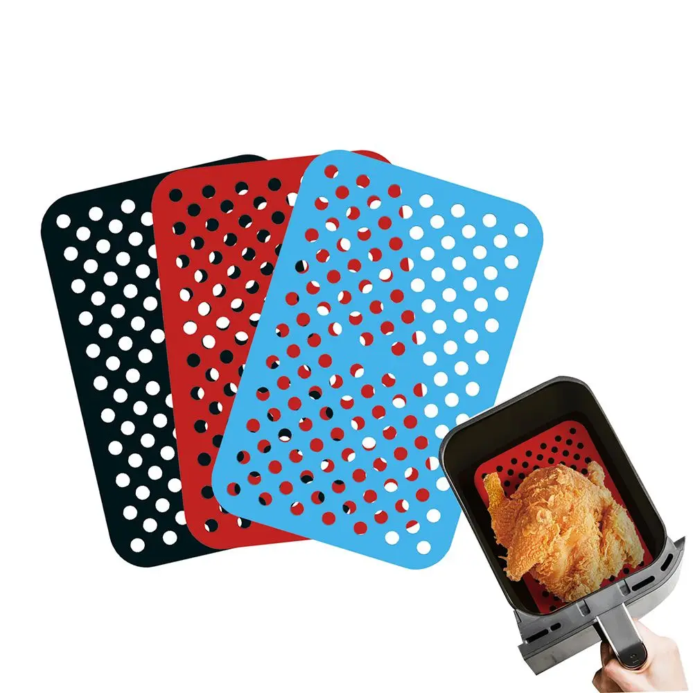 Premium Reusable Silicone Air Fryer Mat Liners - Rectangular Design