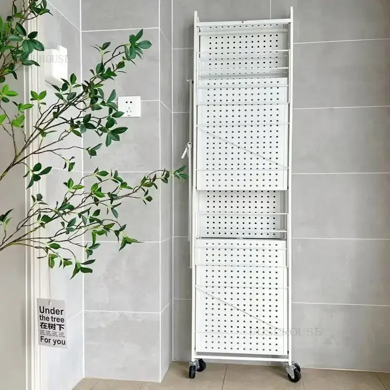 Installation-free Kitchen Cabinets Folding Storage Rack Kitchen Pan Microwave Storage Rack Home Bathroom Mobile Rack N 4