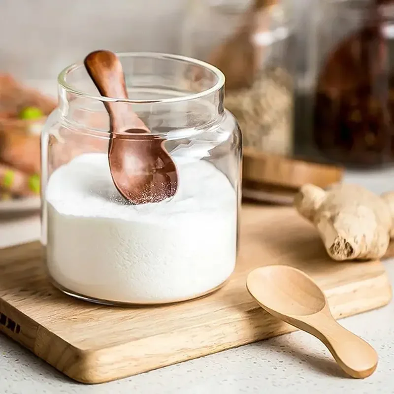 1/2/4Pcs Mini Natural Wooden Spoons Kitchen Spice Condiment Spoon Sugar Tea Coffee Scoop Short Handle Spoon Kitchen Gadgets wooden spoon