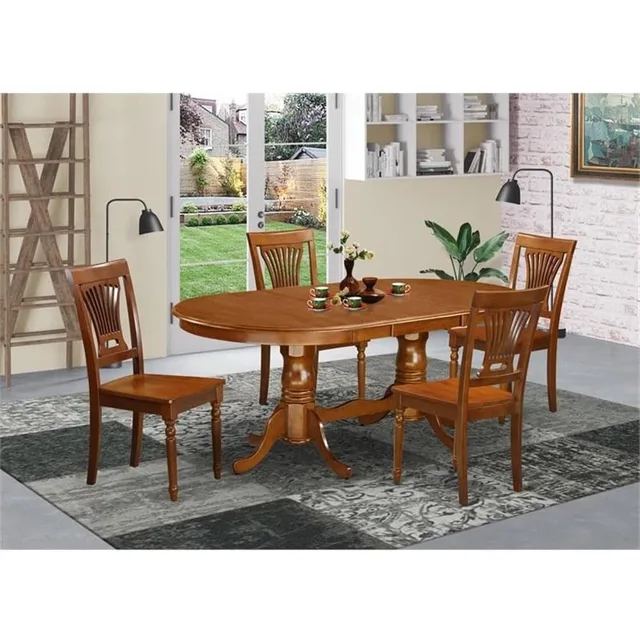 5-Piece Oval Dining Table Set with Chairs 2