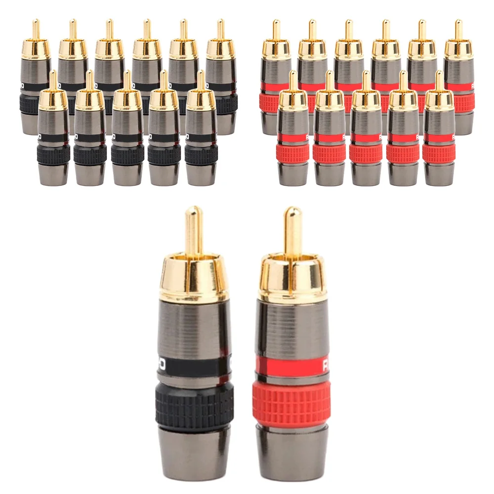 Adattatore Spina Maschio RCA, Connettore Per Saldatura Placcato Oro