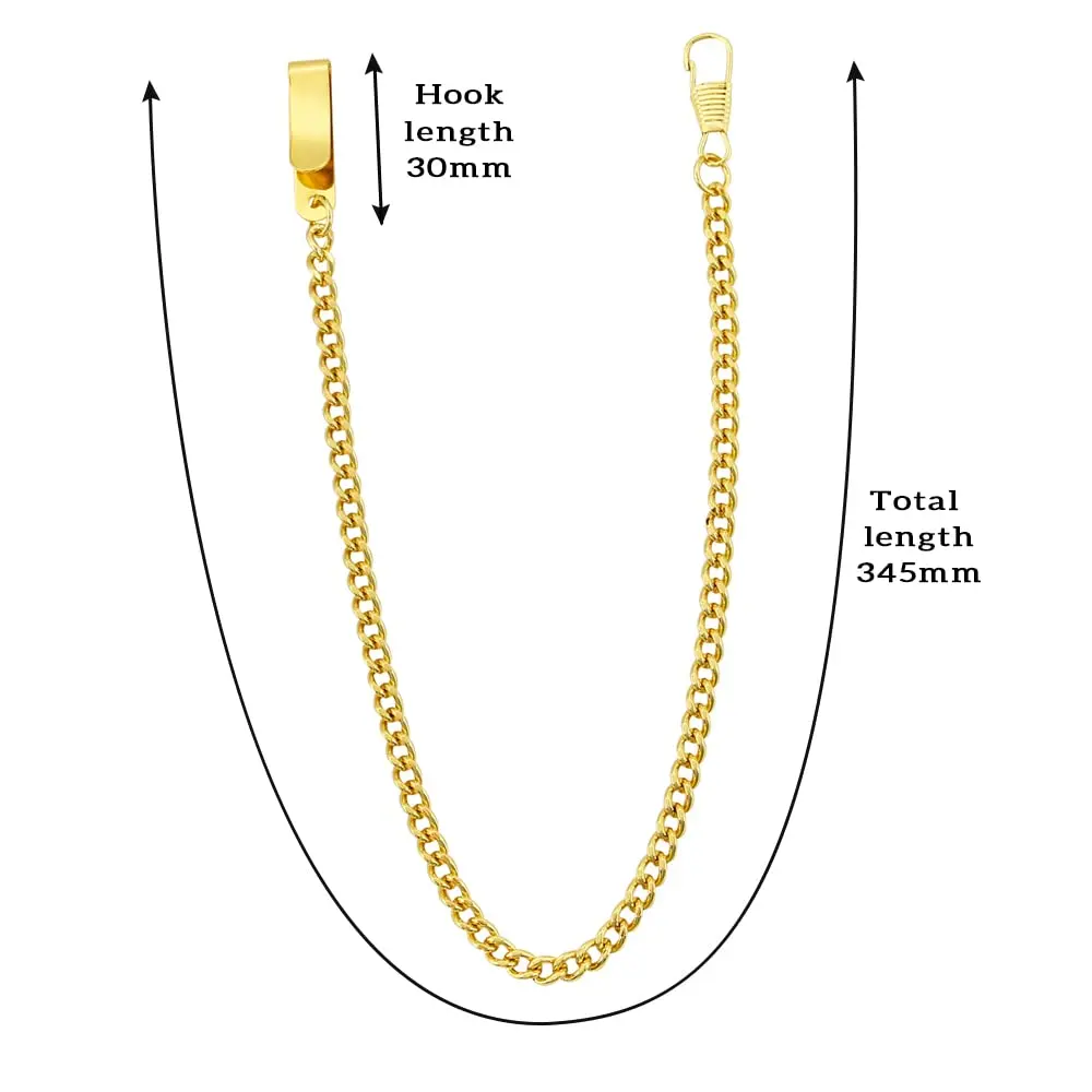 Clip Pocket Watch Chain Watch Twisted Thick Vintage Metal Alloy Chain Link Vest for Your Pocket