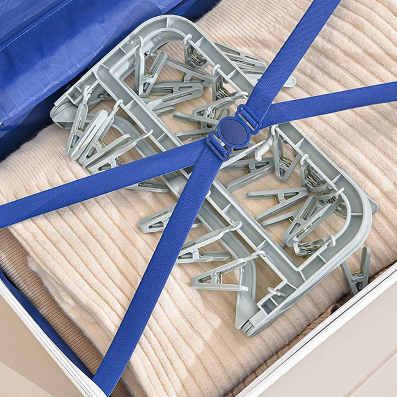 Description Picture 6 of itemFolding Clip Hanger 32 Clips Drying Rack Hanger for Clothes Laundry Bra Panty Underwear Home Storage Organizer