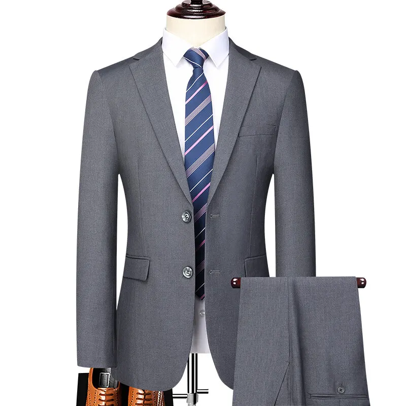 Lapel Solid Color Suit Two-piece formal suit
