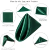 24PCS 30x30cm Wedding Dark Green Satin Napkin Wholesale Soft Table Napkins for Romantic Christmas Party Dinner Table Decoration 5