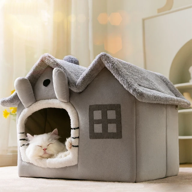 Foldable luxury pet house with detachable mat for winter warmth dog cave sofa pet bed house suitable for small medium-sized pets Foldable luxury pet house with detachable mat for winter warmth dog cave sofa pet bed house suitable for small medium-sized pets