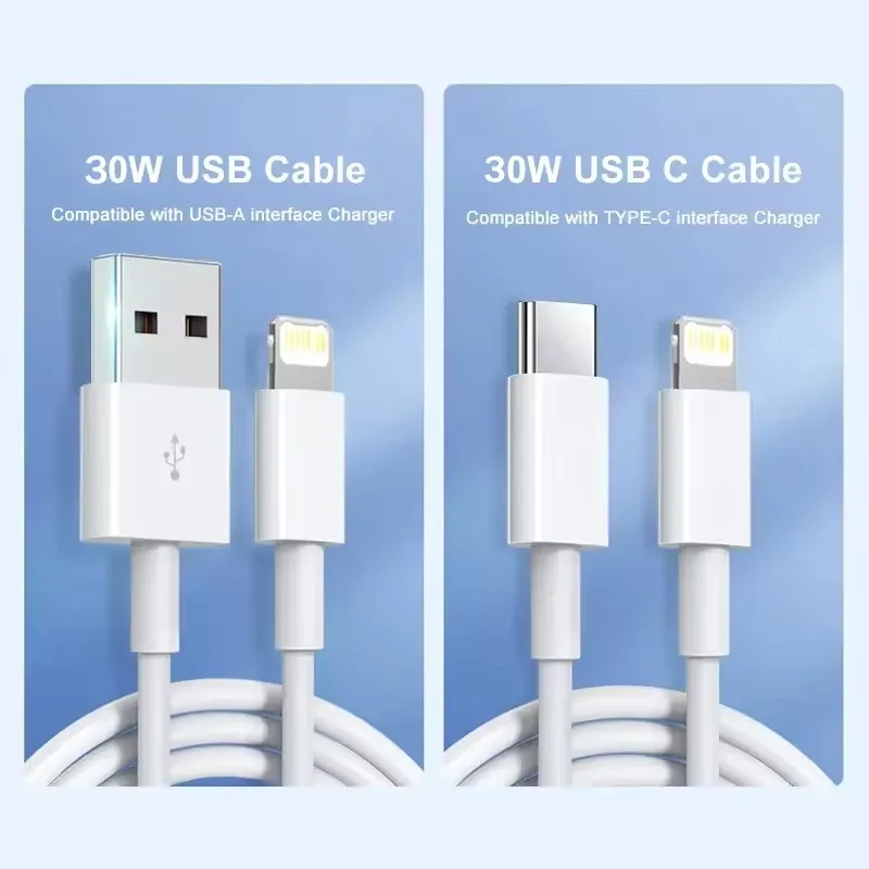 PD 30W USB C 고속 충전 케이블 아이폰 17 16 15 14 13 12 11 프로 맥스용 IOS 퀵 차저 데이터 타입 C 케이블 액세서리