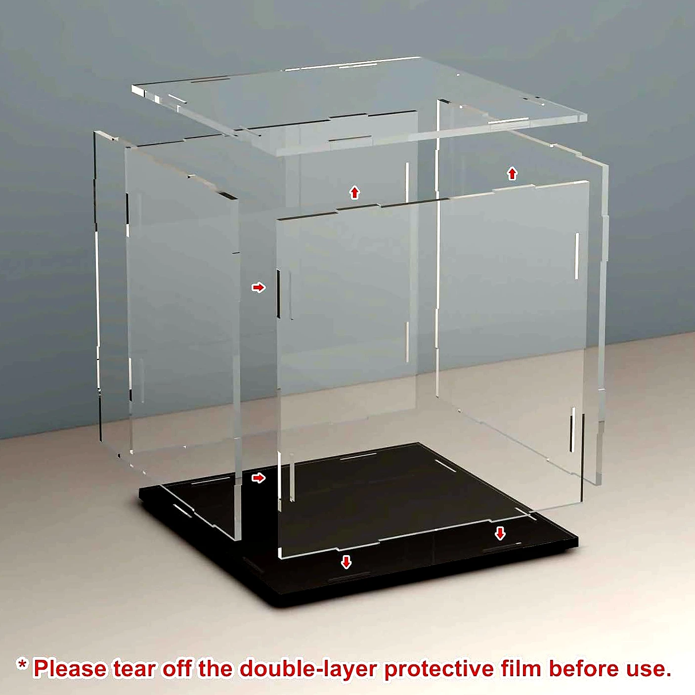 1 Stück klare, selbstmontierte Acryl-Displaybox, staubdichte Aufbewahrungsvitrine, geeignet für Automodelle/Spielzeug/Sammlerstücke – Detail 5