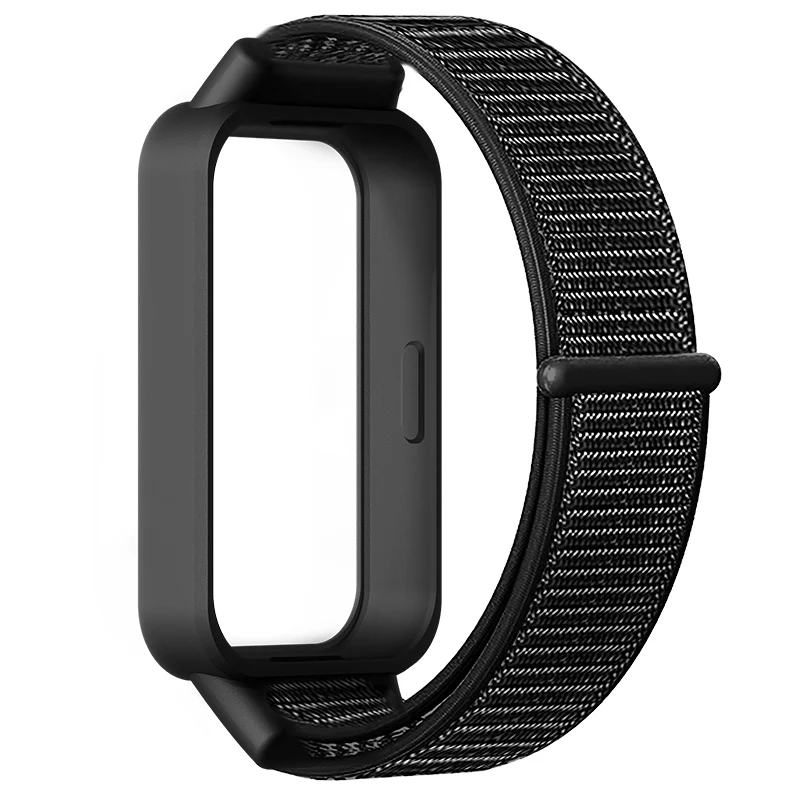 PC Case+Strap for mi band 9 active accessories sports Nyon bracelet correa+Protective Bumper shell Cover for Xiaomi Redmi band 3