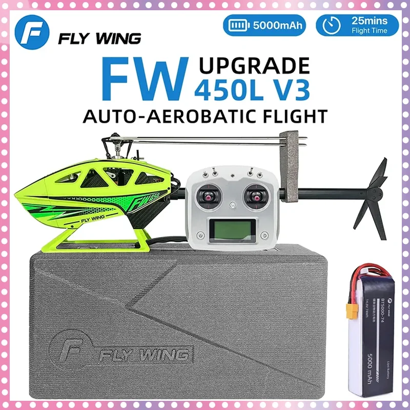 Flywing Fw450L V3 Rc Elicotteri Giocattoli 6Ch Adulti Telecomando Elicottero Modello Pnp Rtf 3D Gps Ritorno Automatico Elicottero Rc