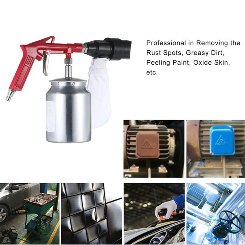 Sandblaster Kit With Compressor Portable Pneumatic Sand Blaster Kit Sandblasting Gun 15 Ft Hose 727575 - View #2