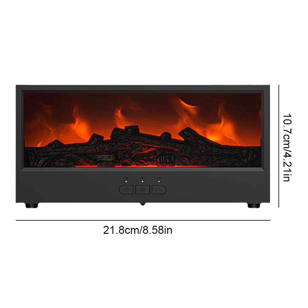 Dynamic Flame Fireplace Aromatherapy Diffuser Timer and Auto Off Flame Fireplace Aroma Diffuser for Spa Home Yoga Office Bedroom