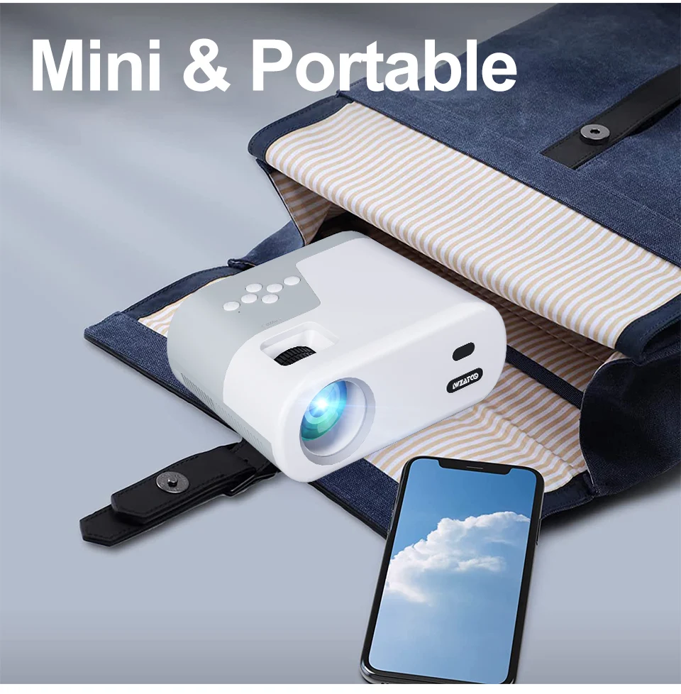 WZATCO DP02W 6500Lumens LED Portable WIFI Projector Full HD 1080P Home HD-in Theater Mini Outdoor Movie Proyectors Video Beamer
