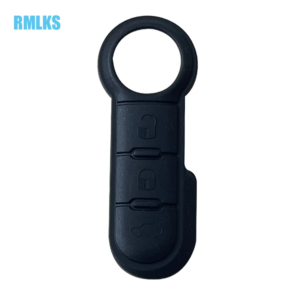 New Styling 3 Button Rubber Pad Fob Flip Folding Key Remote For Fiat 500 Panda Abarth Punto Remote Car Key Pad Case Cover