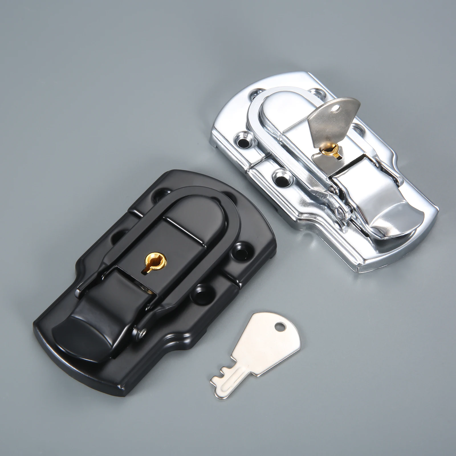 Metal Tools Box Latch Clasp with Keys 89*50mm Cabinet Boxes Toggle Latch Hasp Lock for Suitcase Wooden Cases Aviation Box 1pc