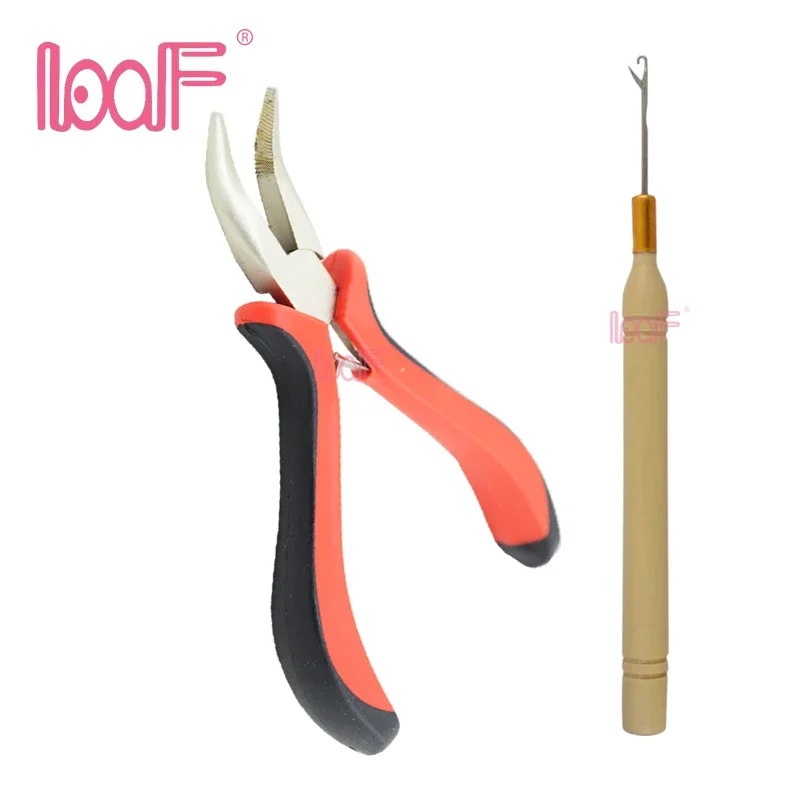 LOOF 100sets DIY Hair extensions pliers&Pulling Needle tools kit/ket set for micro rings/links/beads hair extension
