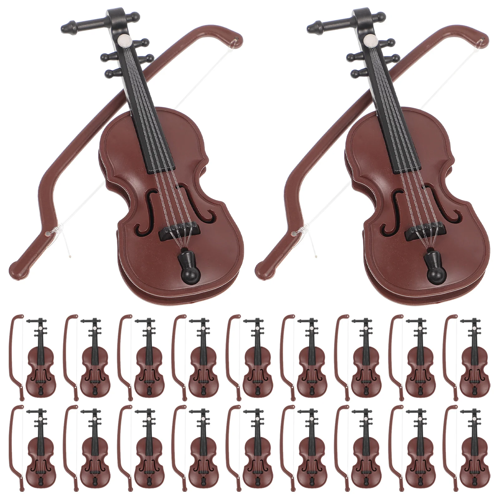 

15/20pcs Mini Violin Models Toys Miniature Wooden Musical Instruments Collection Dollhouse Furniture Decoration
