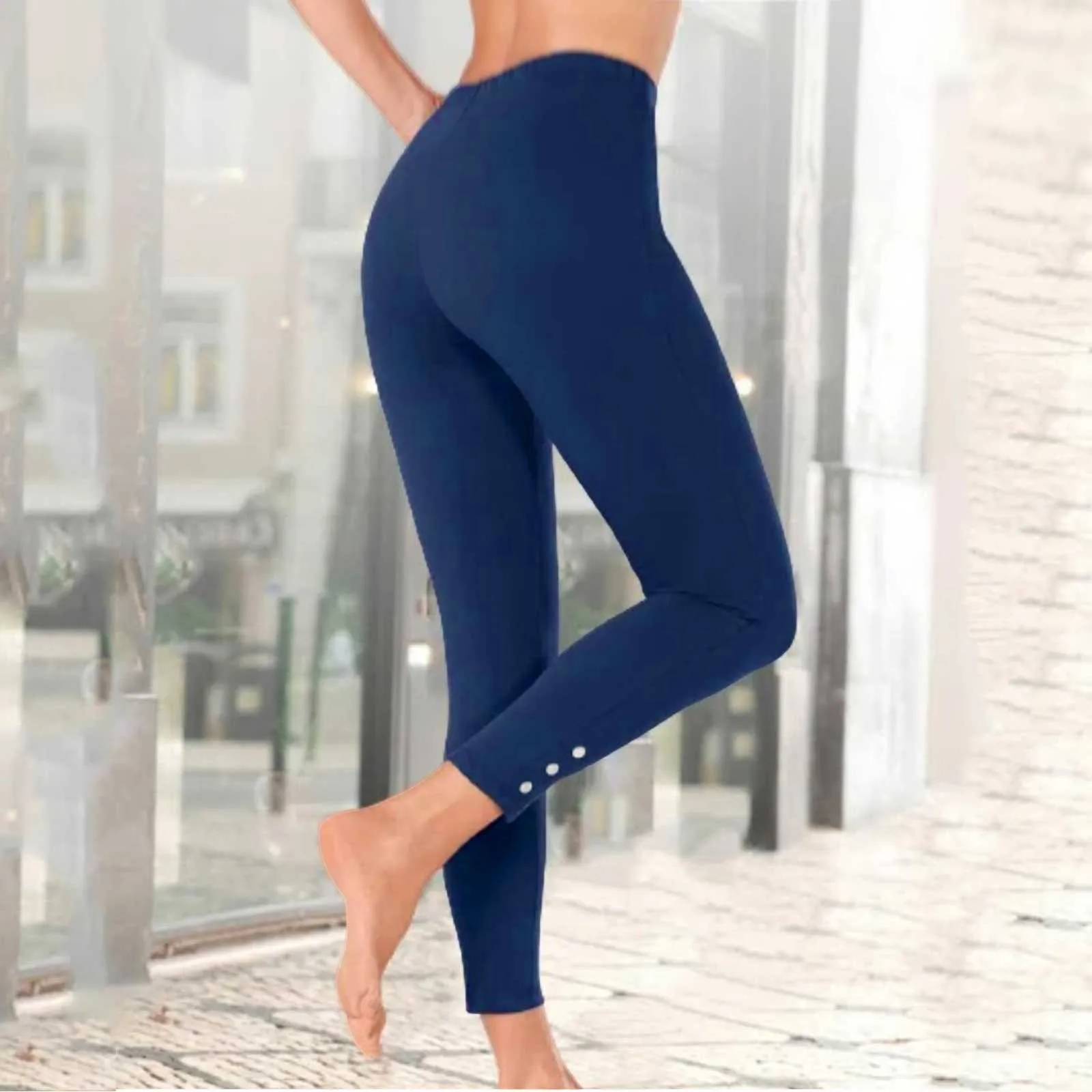 Cute Pajamas for Women Pants Women Fashion Solid Slim Fit And Thick Leggings for Women with Pockets Cropped Leggings