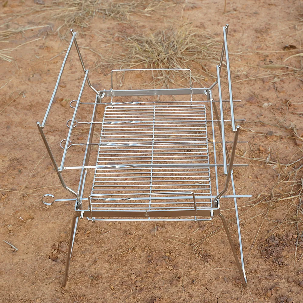 

Stainless Steel Barbecue Stove, Outdoor Camping, Portable, Folding Rack, BBQ, Picnic, 3-5 Person