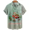 Men's Christmas Shirt, 3d Santa Print Short Sleeve T-shirt, Holiday Party Casual Christmas Shirt, Oversized T-shirt, 2022 Shirt 3