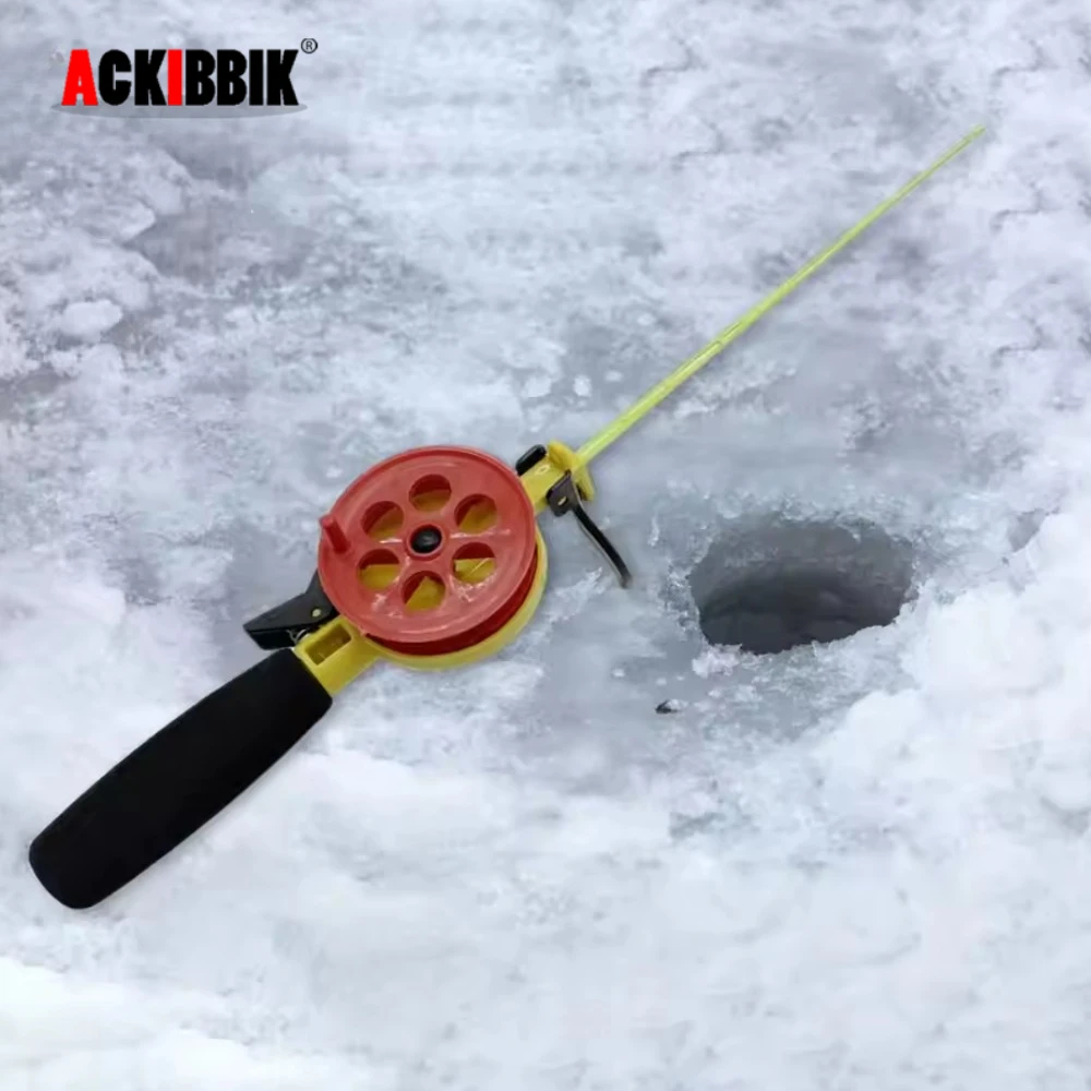 Canne à pêche glace avec moulinet combo - Mini canne pour truite, perche et brochet en hiver