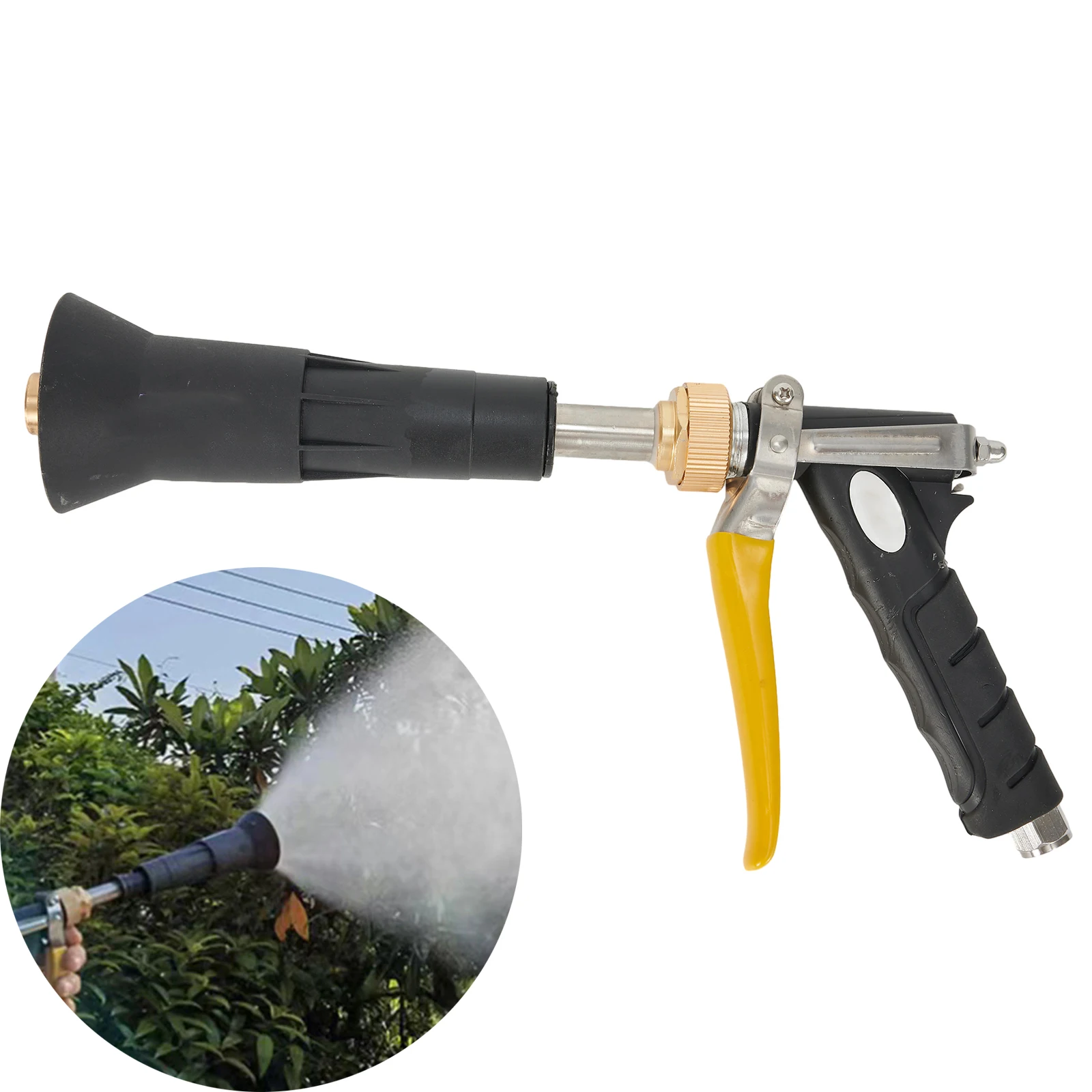 

High Pressure Atomising Sprayer With Windproof Water Garden Hose Nozzle Heavy Duty Metal Spray Gun Nozzle For Watering Plants