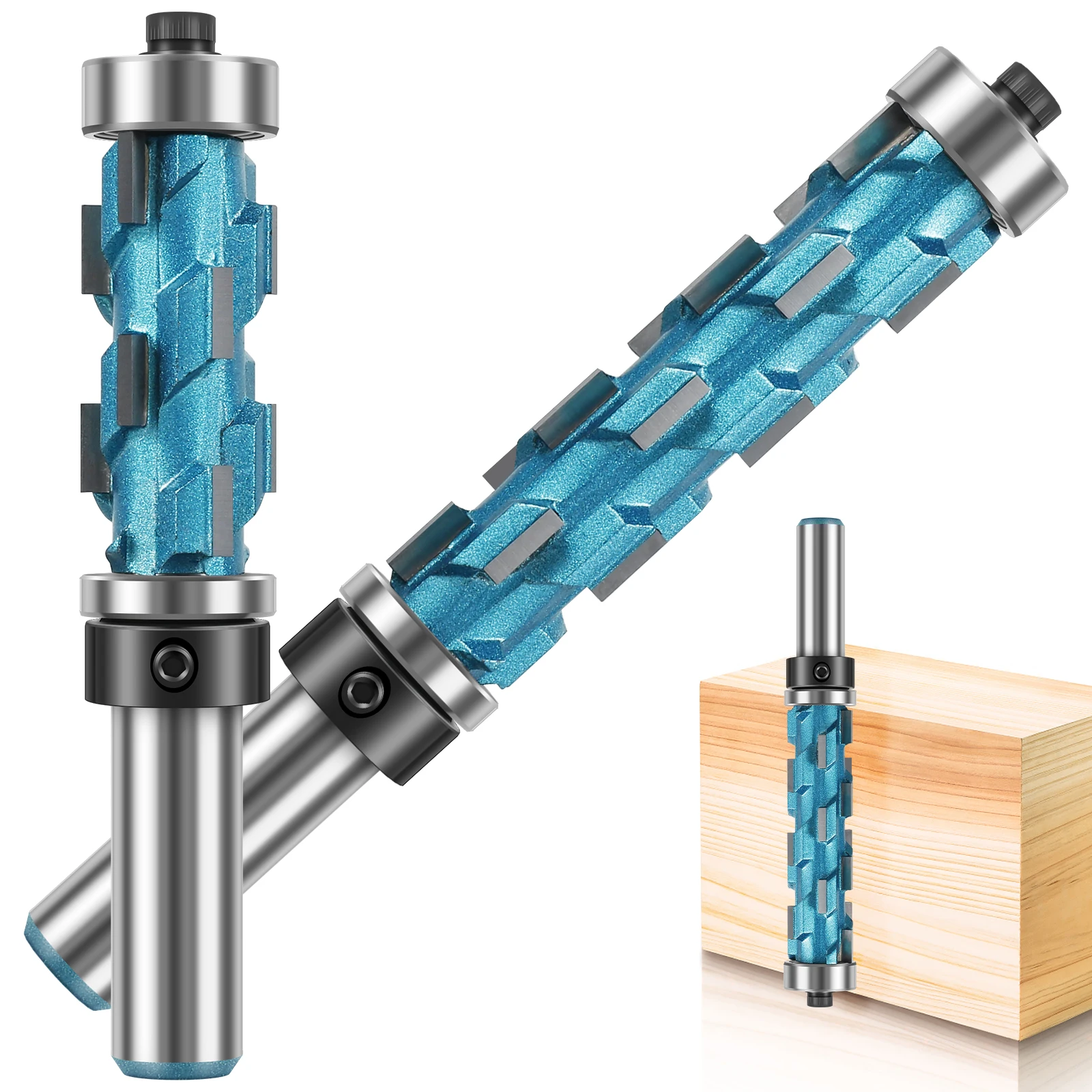 

New 2Pcs 1/2inch Shank Flush Trim Router Bit Set Carbide Flush Trimming Bit Professional Double Bearing Spiral Trimming Tool