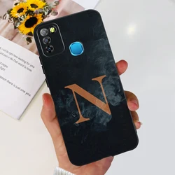 Stylish Silicone Phone Case with Letter Design for Infinix Smart 5 (Black N)