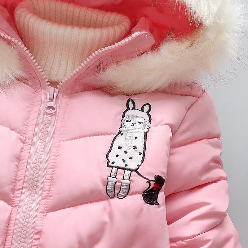 Children's Overalls 0 To 3Y Winter Baby Down Jacket Windproof Hooded Kids Cotton Padded Fashion Costume Warm Girls Clothes